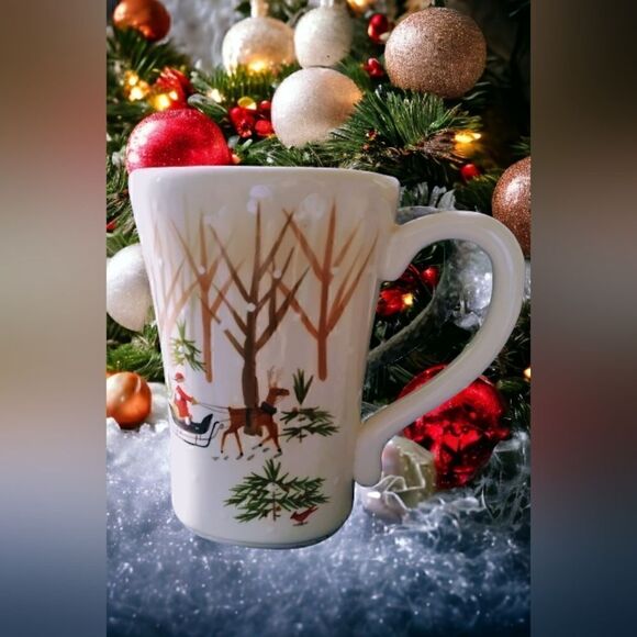 HALLMARK Glazed Ceramic Winter Scene MUG VINTAGE LARGE - Picture 6 of 12